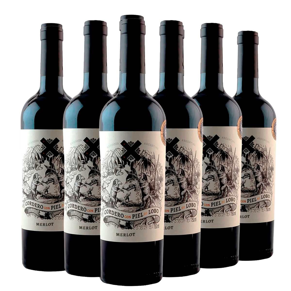 Kit 6 Cordero Con Piel de Lobo Merlot