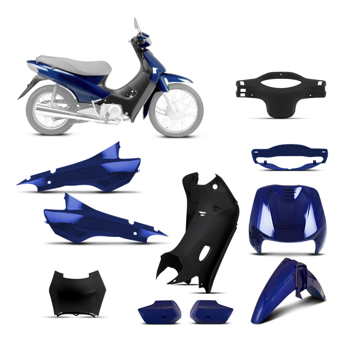 Kit Carenagem Completo Biz 100 1998 a 2005 Pr