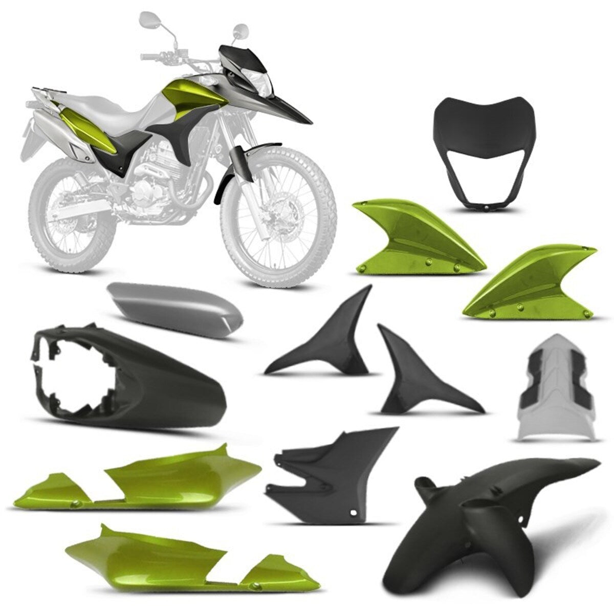 Kit Carenagem 9 Peças Cromo Forte Xre 300 201