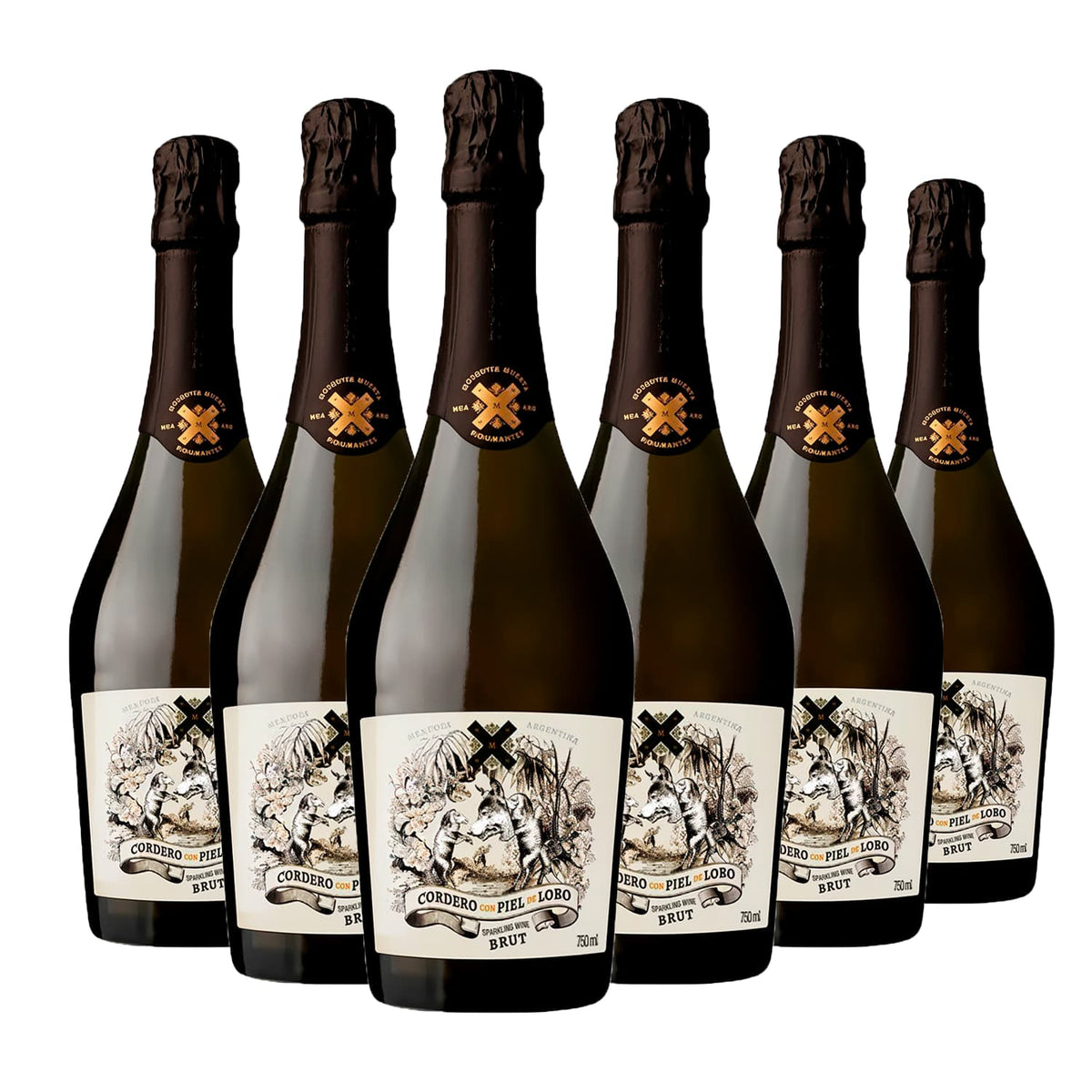 Kit 6  Espumante Cordero Con Piel de Lobo Brut