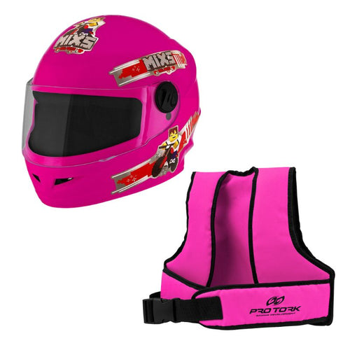 Kit Capacete Infantil Mixs + Cinto Colete Lev