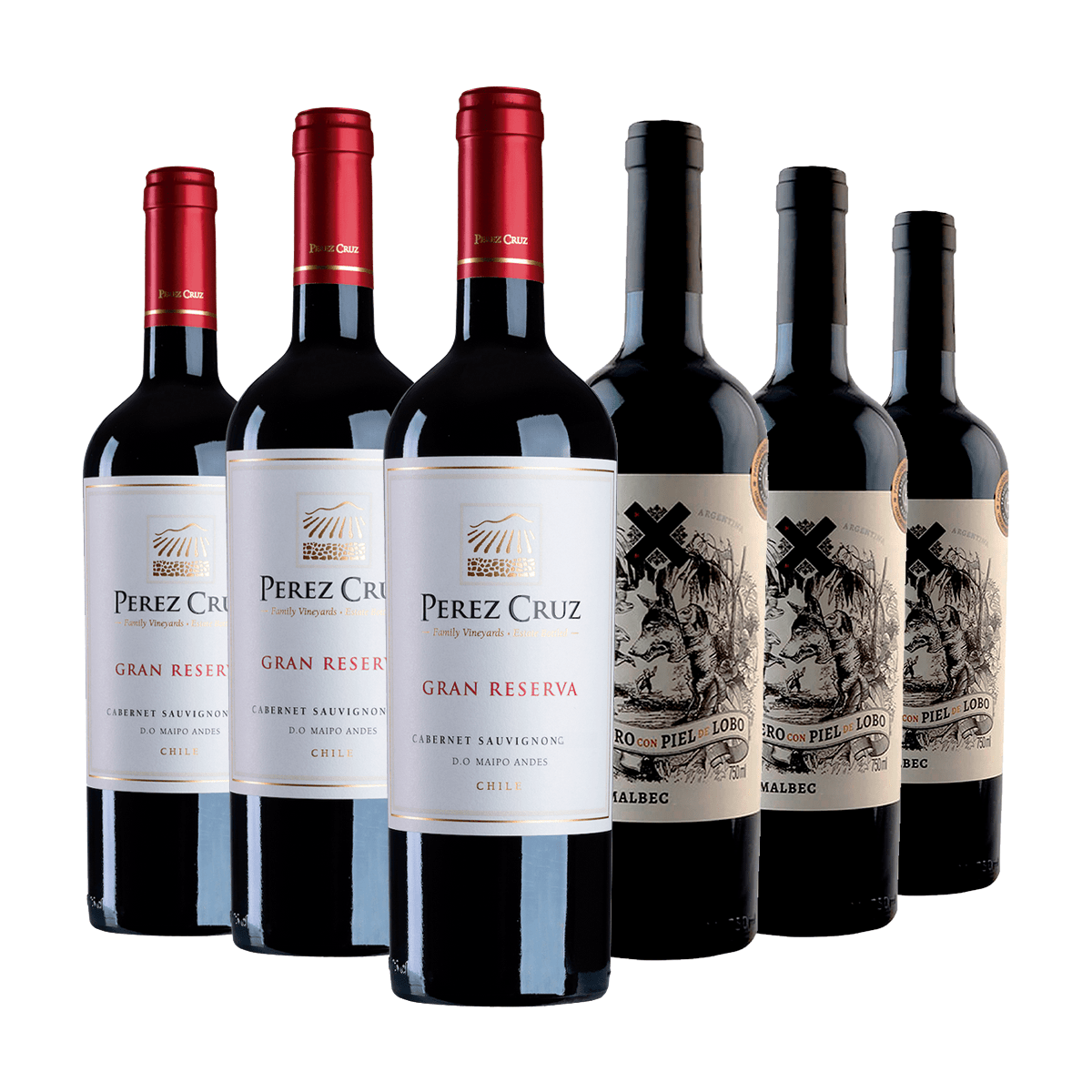 Kit 6 Cordero Malbec e Pérez Cruz Gran Reserva Cabernet Sauvignon