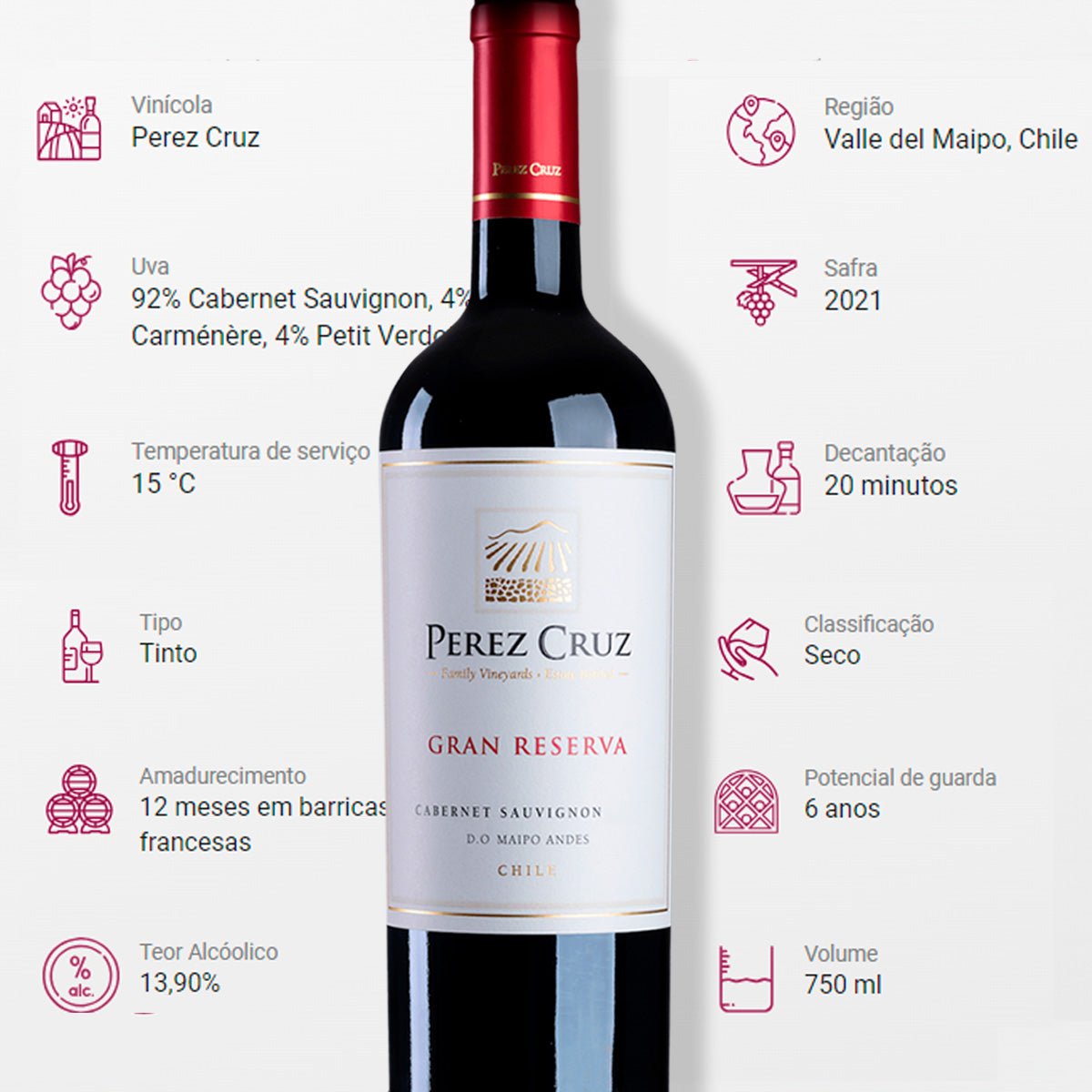 Kit 4 Perez Cruz Gran Reserva Cabernet Sauvignon